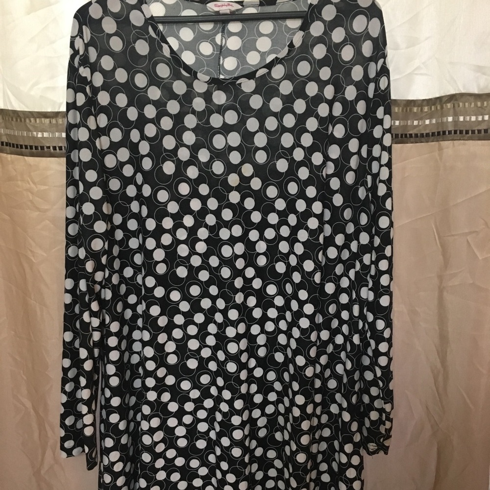 Simply Be black and white swing dress